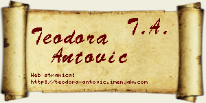 Teodora Antović vizit kartica